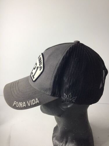 Costa Rica Pura Vida Cap Hat Adjustable Gray/Black Preowned - Picture 4 of 6