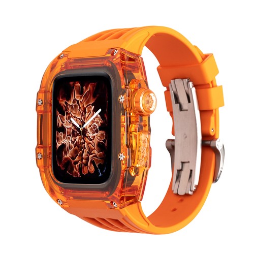 Boîtier transparent bracelet caoutchouc kit mod pour Apple Watch Ultra 49 mm 987654SE 44/45 mm - Photo 45 sur 46