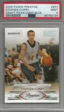 Stephen Curry 09/10 Panini Prestige Draft Picks Light Blue Rookie #986/999 PSA 9