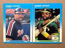 Reggie Jackson 1987 Fleer Base & Glossy Update Baseball Cards. Angels, A’s