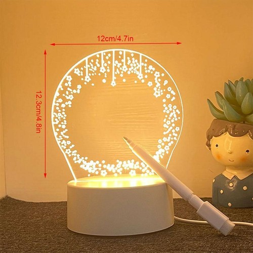 Luminous Erasable Acrylic Memo Board+ Pen- Romantic For Couple' Night Gift P8T3 - Picture 10 of 12