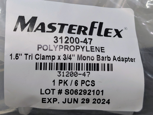Masterflex 31200-47 Barbed Sanitary Adapter (Lot of 2) - Picture 4 of 4