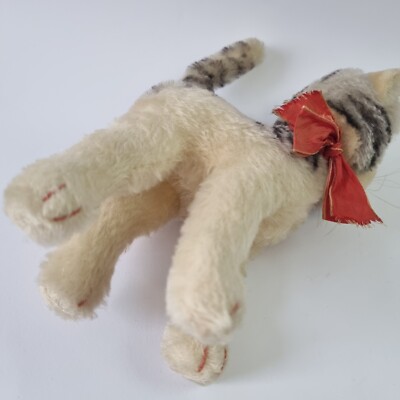 Rare Vintage STEIFF Lizzy Cat 22cm Larger Mohair Stuffed Toy