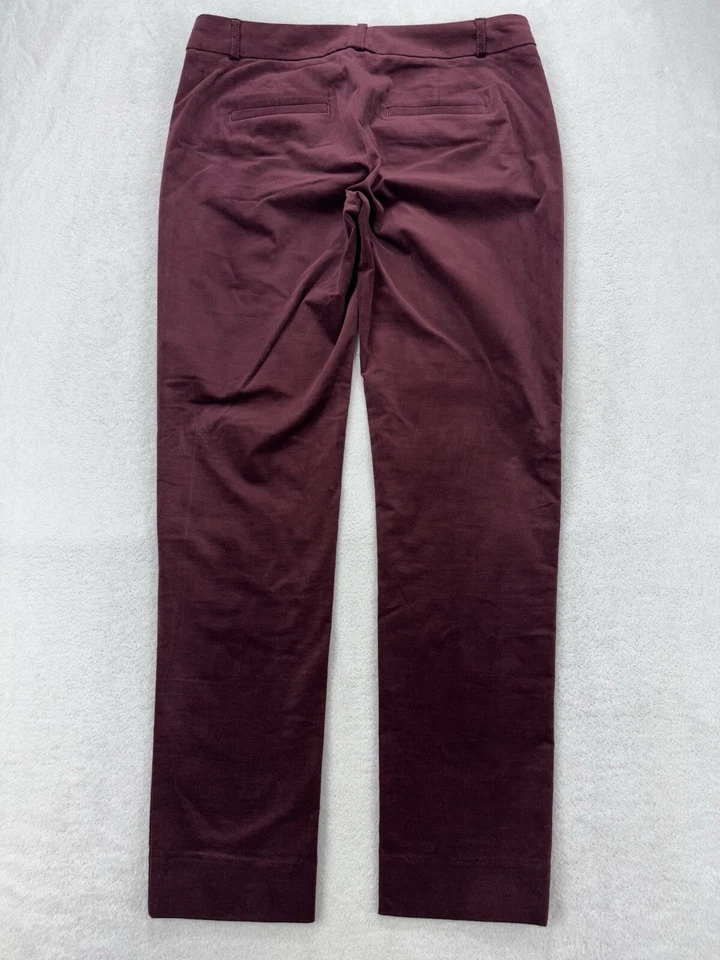 Pantalones de terciopelo BANANA REPUBLIC Sloan para mujer 2 borgoña elásticos elegantes vacaciones Foto 4 de 4