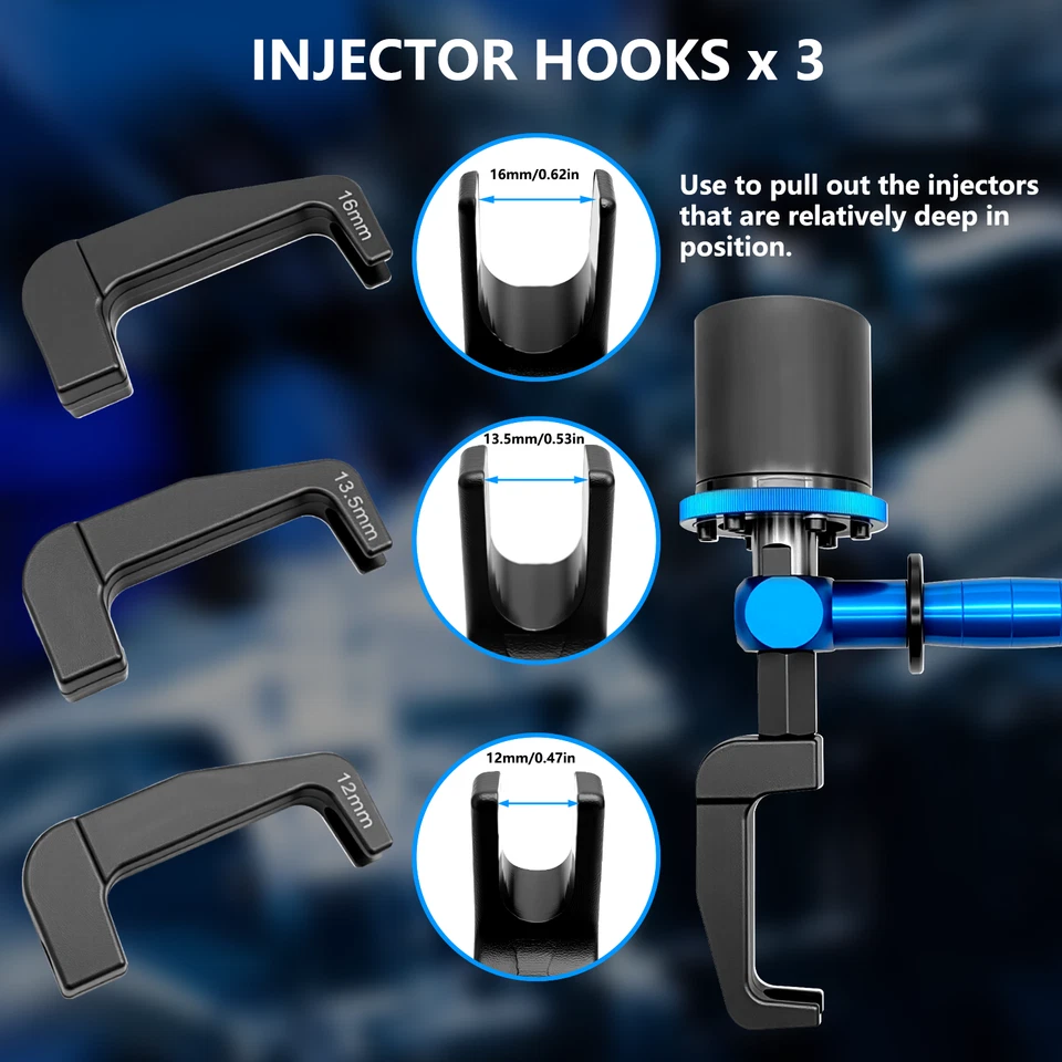 28PCS Pneumatic Diesel Injector Puller Air Vibration Injector Removal Tool Kit - Image 3 of 4