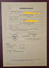 History Certificate Nullaosta Marriage Germany Italy WW2 1942 Third Reich