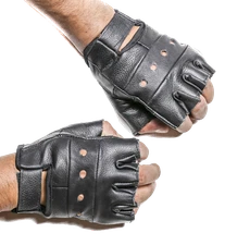 Fingerless Gloves Bikers Weight Trainer Driver Red Black Brown White USA