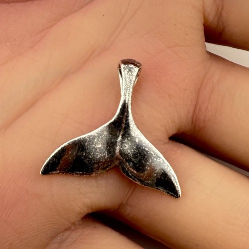 MLJ Vintage 925 Sterling Silber Sea Life Walschwanz Charm Anhänger (g)
