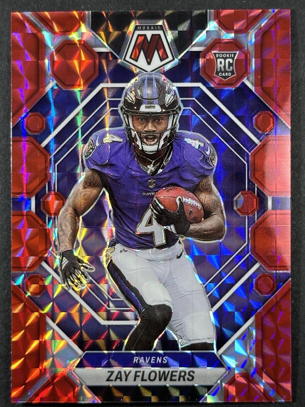 2023 Panini Mosaic Zay Flowers Red Mosaic Rookie Card RC #380
