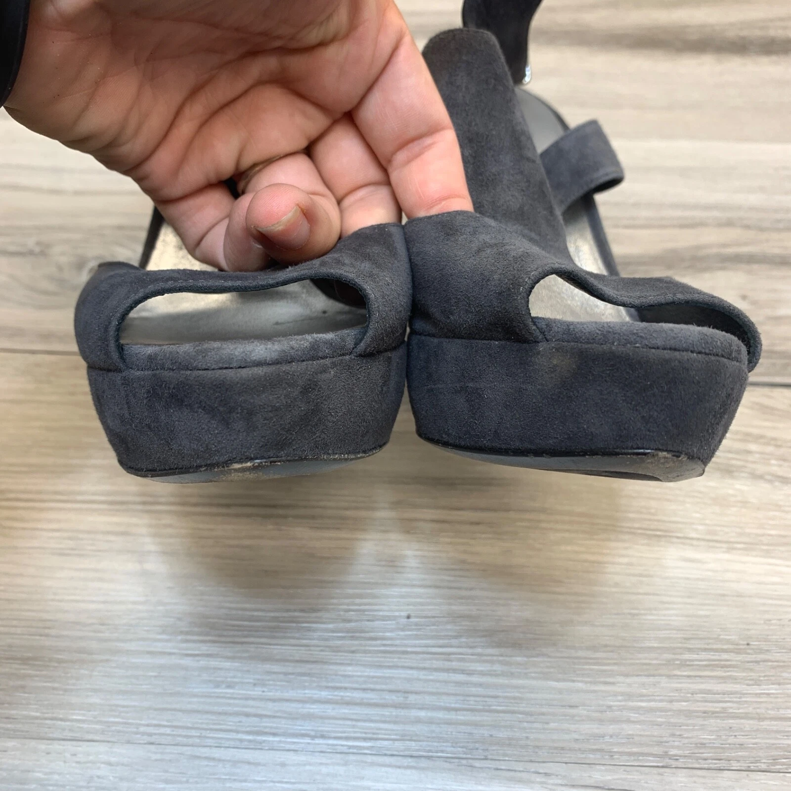 Scarpe con tacco alto Miu Miu donna grigio pelle scamosciata punta aperta stiletto taglia 38