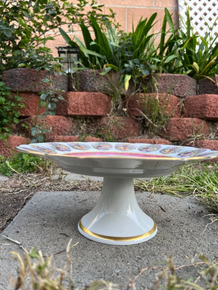 Prato de porta-bolo com pés da Baviera, porcelana - Imagem 3 de 4