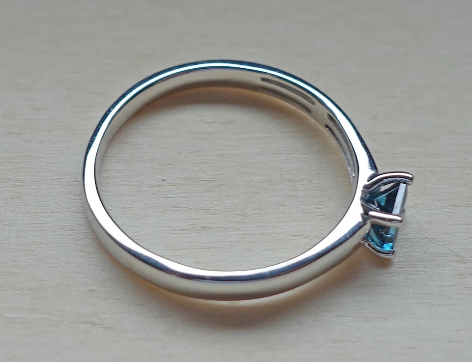 Neu Fancy Blau Brillant Ring aus 375 9kt Gold Princess Solitär Diamant ♦️♦️ 8866 - Bild 2 von 4