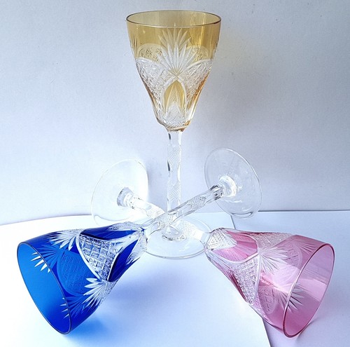 1. von 3. Glas Weinglas handgeschliffen poliert um 1900 L394 - Picture 7 of 9
