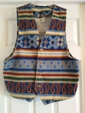 Vintage Vivaldi Western Button Vest Made in USA Large