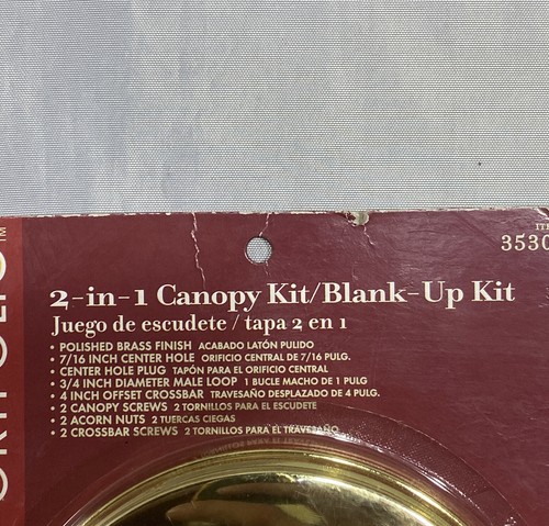 Portfolio Brass Finish 2-in-1 Canopy Kit #35302 Ceiling Fan Yoke Cover – NEW - Picture 3 of 4