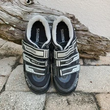 Shimano M075 Studio Spin Cycling Shoes Black/Silver Sz 5.8