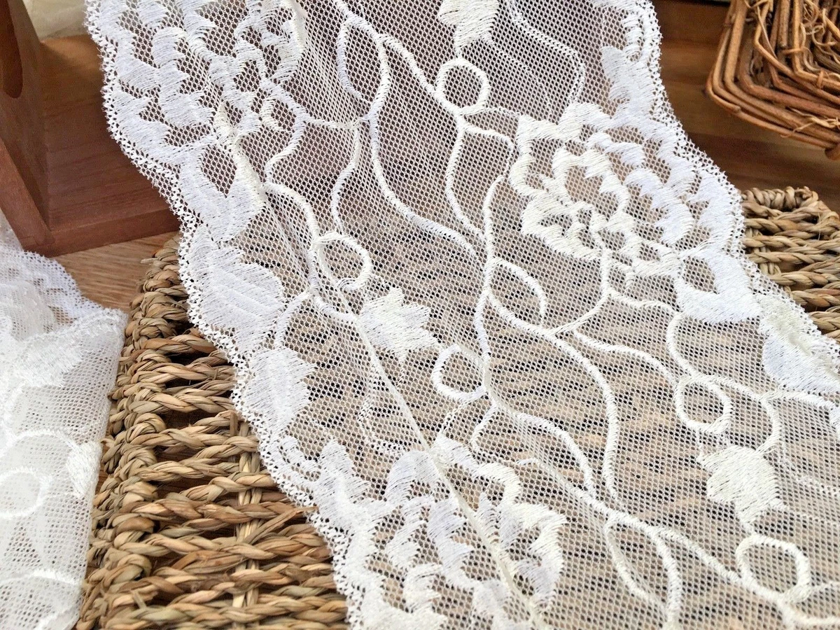 Ivory Cream Stretch Lace Galloon Trim 16cm Width Ideal for Sewing or  Lingerie