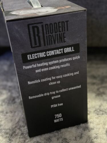 Robert Irvine Elektrischer Kontaktgrill Antihaft Neu im Karton - Bild 2 von 4