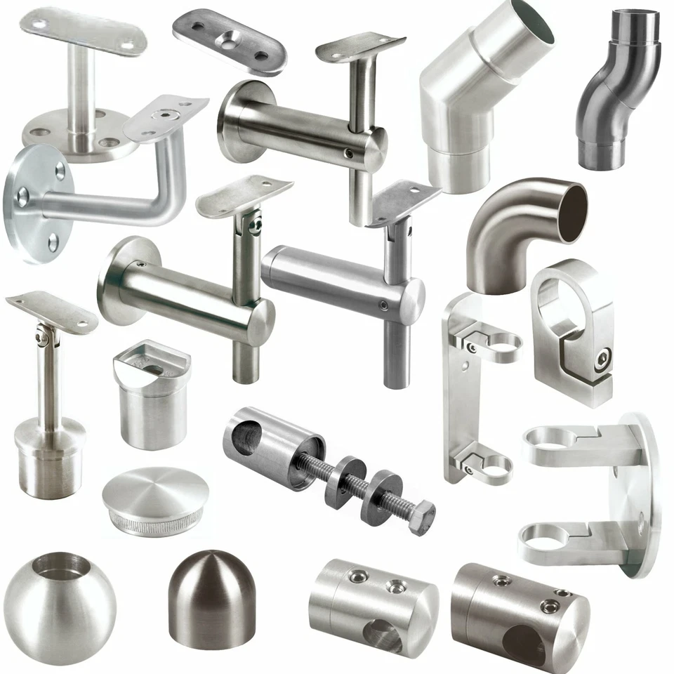 SOTOOLS Edelstahl Handlaufhalter Handlaufverbinder Wandhalter Rohrstütze Geländerhalter