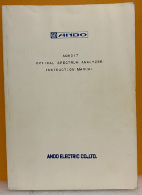 Ando AS-62490 1999 AQ6317 Optical Spectrum Analyzer Instruction Manual.