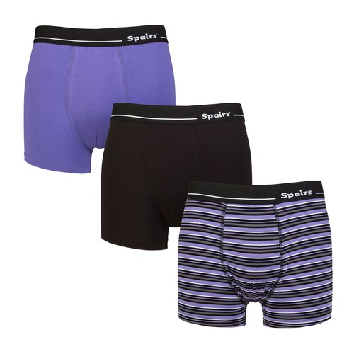 Mens Bamboo Trunks Fitted Plain & Striped Designs Sizes S, M, L, XL, XXL -Spairs - Picture 16 of 17