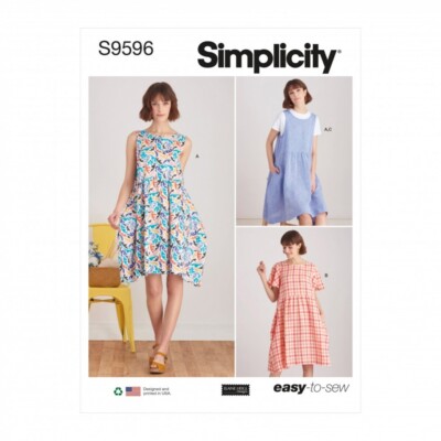 Simplicity Schnittmuster 9596 Damen A (XS-S-M-L-XL)