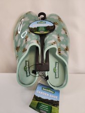 GroundWork Womens Garden Shoes Clogs Sz 8 Mint Green Bee Waterproof Slip On NWT