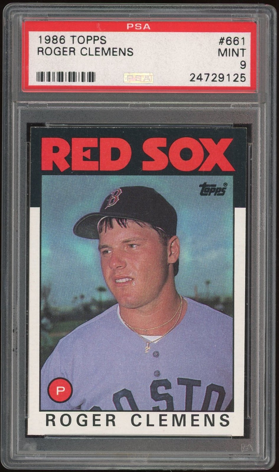 1986 Topps #661 ROGER CLEMENS Red Sox PSA 9 Mint