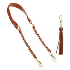 24 Inch Purse Chain Strap Purse Strap Replacement with Tassel Brown Gold