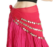 Gold Coins 3 Row Belly Dance Hip Scarves Belt Belly dance Accessories Mix Lot