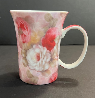 NEW Impression Gracie Bone China Coffee Pink Tea Cup Mug Floral Coastline Import