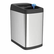 13 Gallon Kitchen Trash Can with Roll Up Lid, Automatic Touchless Motion Sens...