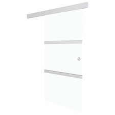 Sliding Door with Soft Stops ESG Glass and Aluminium Silver Divider Set vidaXL