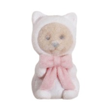 Cute Plush Bowknot Dog Keychain Cartoon Animal Stuffed Doll School Bag Pendant