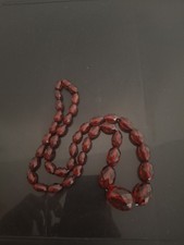 Cherry Amber Bakelite Halskette Art Deco Face...