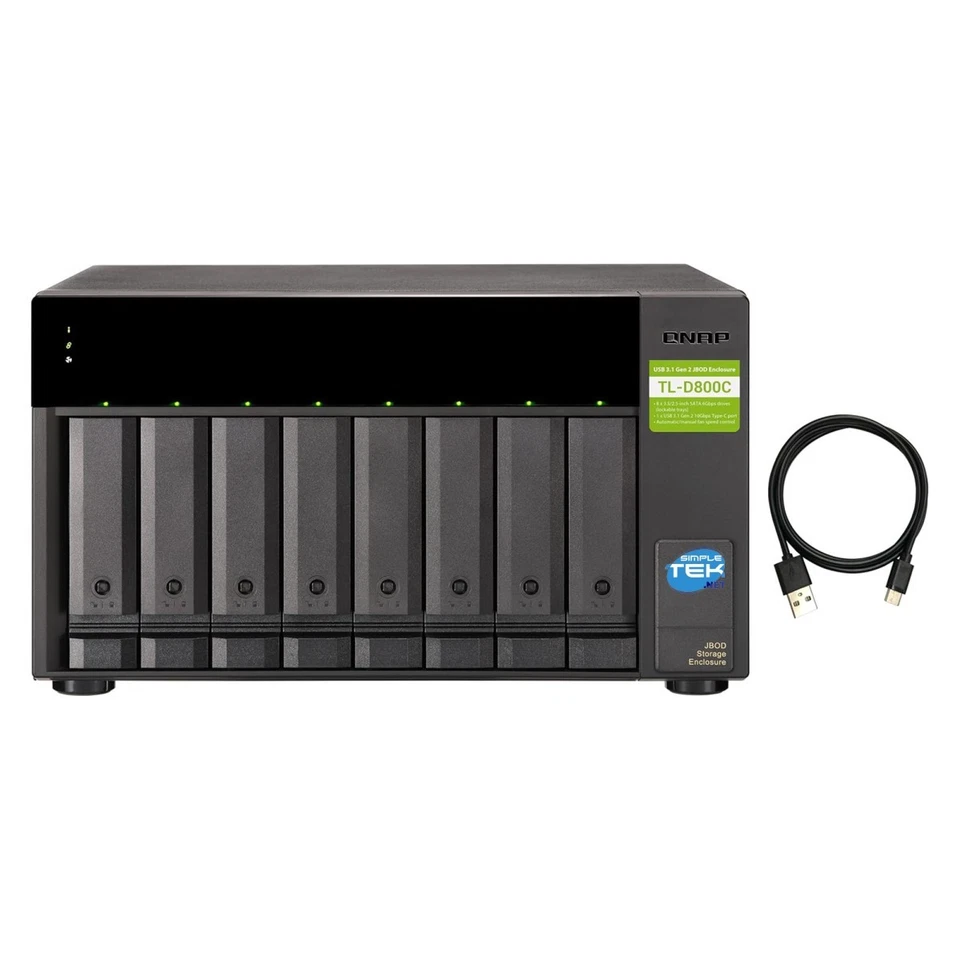 QNAP TL-D800C 8-BAY Usb-C Nas 8 Slot 3,5/2,5 " HDD 48TB (8x6TB) Installed - Image 3 of 4