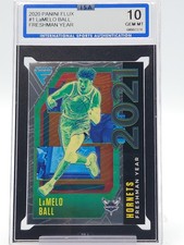 LAMELO BALL 2020-21 PANINI FLUX FRESHMAN YEAR ROOKIE #1 HORNETS ISA 10 Q4588