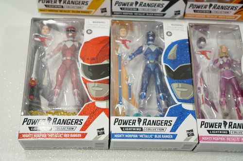 Mighty Morphin Power Rangers Lightning Ranger Metallic Set Completo di 6 Hasbro - Foto 5 di 8