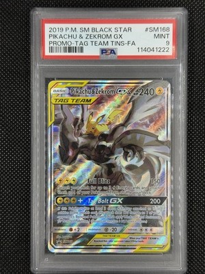 2019 Pikachu & Zekrom GX SM168 MINT Sun/Moon Tag Team Black Star