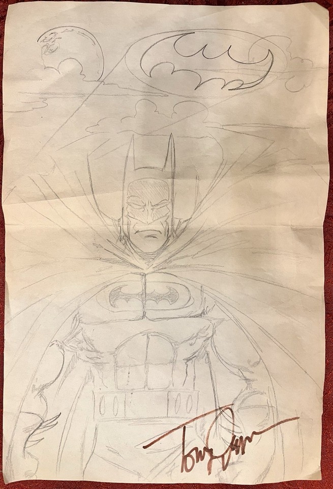 Original 18” X 12” Batman Pencil Drawing by Tony Daniel ca: 2009 Comic Art