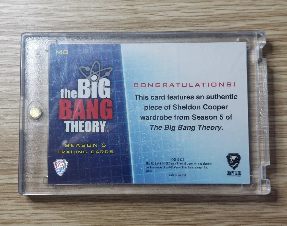 2013 Cryptozoic The Big Bang Theory Authentic Wardrobe Sheldon Cooper Patch M8 - Image 2 of 2