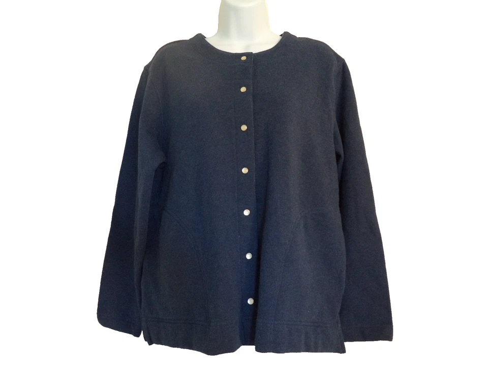 Women's Blue Classic Elements Top. L Petite (14 - 16). 82% Cotton/ 18% Polyester - Image 3 of 4