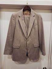 Vintage 1970s Yves Saint Laurent YSL 3 Piece Suit 40M 32x32 Made In France Tan
