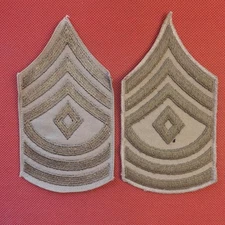 US Army WW2, Lot of 2, First Sergeant Rank Chevron Patches