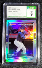 CSG 9 MINT 2020 CHRISTIAN YELICH SEASON STAT LINE SP /429 G7097