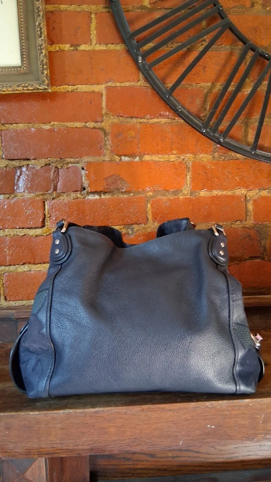 Bolso de hombro COACH 24966 Edie 31 retazos piel de serpiente TeaRose azul marino  Foto 2 de 4