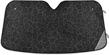 Black Leopard Car Windshield Sun Shade African Animal Skin Multi Pattern 1