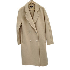 Quince Women Italian Wool Double-Breasted Slouch Coat Cream M