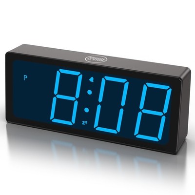 Digital Alarm Clock with Auto Dimmer, Dual Power (Battery or USB), Large LED ...