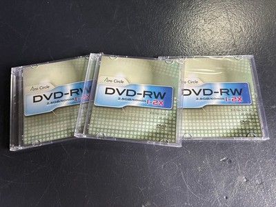 3 Acro Circle 8cm Mini DVD-RW 2.8GB 60min Double Sided 1-2x Sealed 3-Pack